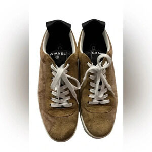 Chanel Sneakers Suede Calfskin and Velvet Beige Sneakers , Excellent Con…